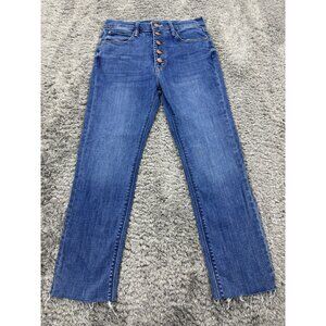 Mother Jeans Womens 28 The Insider Ankle Fray Button Fly Raw Hem High Rise Denim